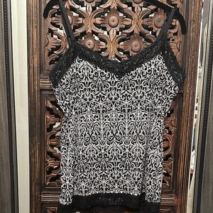 White House Black Market Elegant Black and White Camisole